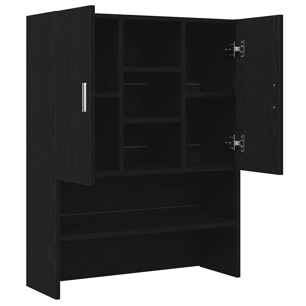 Wasmachinekast zwart eikenkleurig