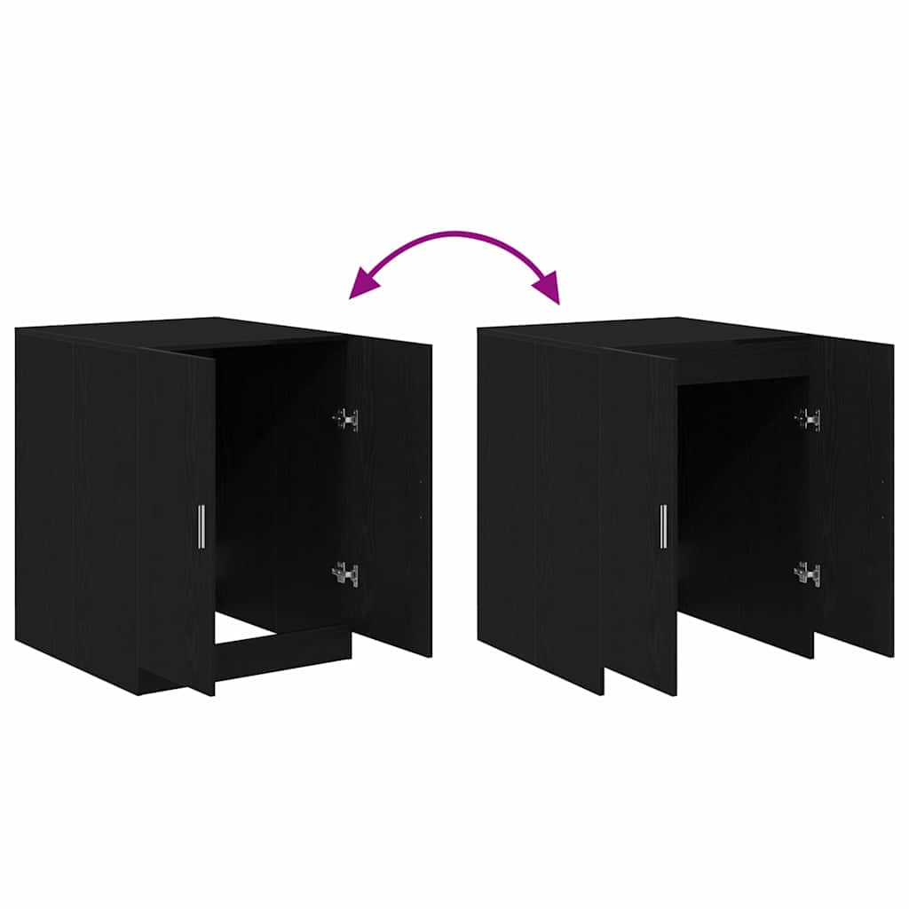 Wasmachinekast met opslag Zwart Eiken 70,5 x 71,5 x 91,5 cm
