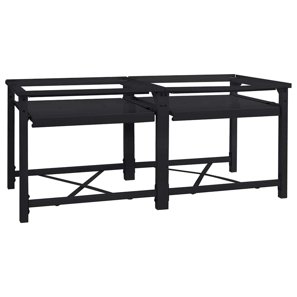 Wasmachineverhoger 2 stuks Zwart 120 x 56 x 52 cm Staal