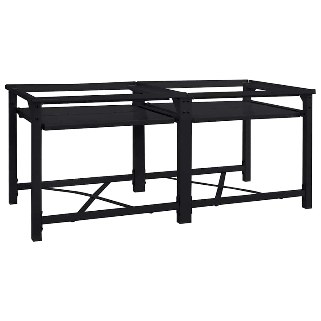 Wasmachineverhoger 2 stuks Zwart 120 x 56 x 52 cm Staal