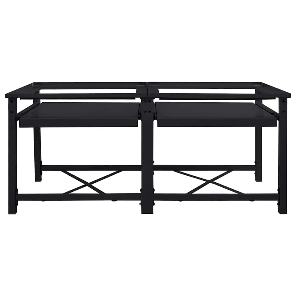 Wasmachineverhoger 2 stuks Zwart 120 x 56 x 52 cm Staal