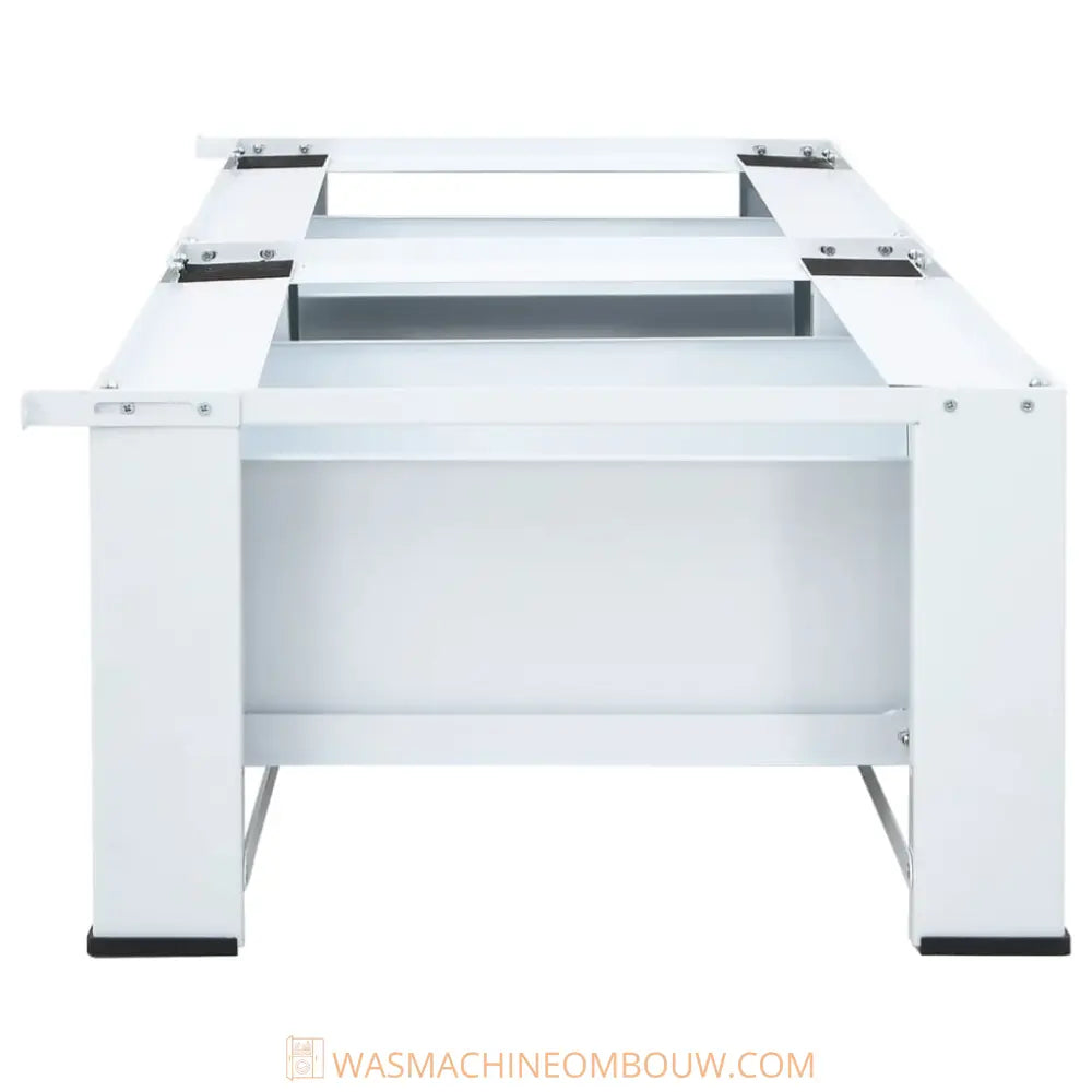 wit metaal apparaat stand - Dubbele wasmachine verhoger met lades wit