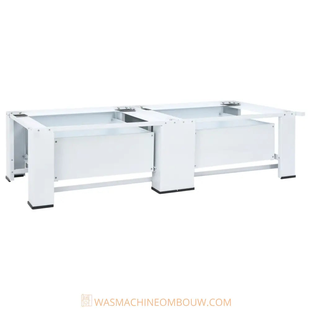 wit metaal machine basis - Dubbele wasmachine verhoger met lades wit