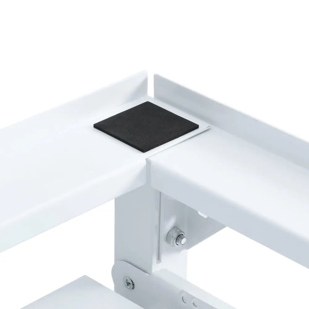 wit metaal schap zwart pad - Dubbele wasmachine verhoger met uittrekbare planken wit 120 x 56 x 52
