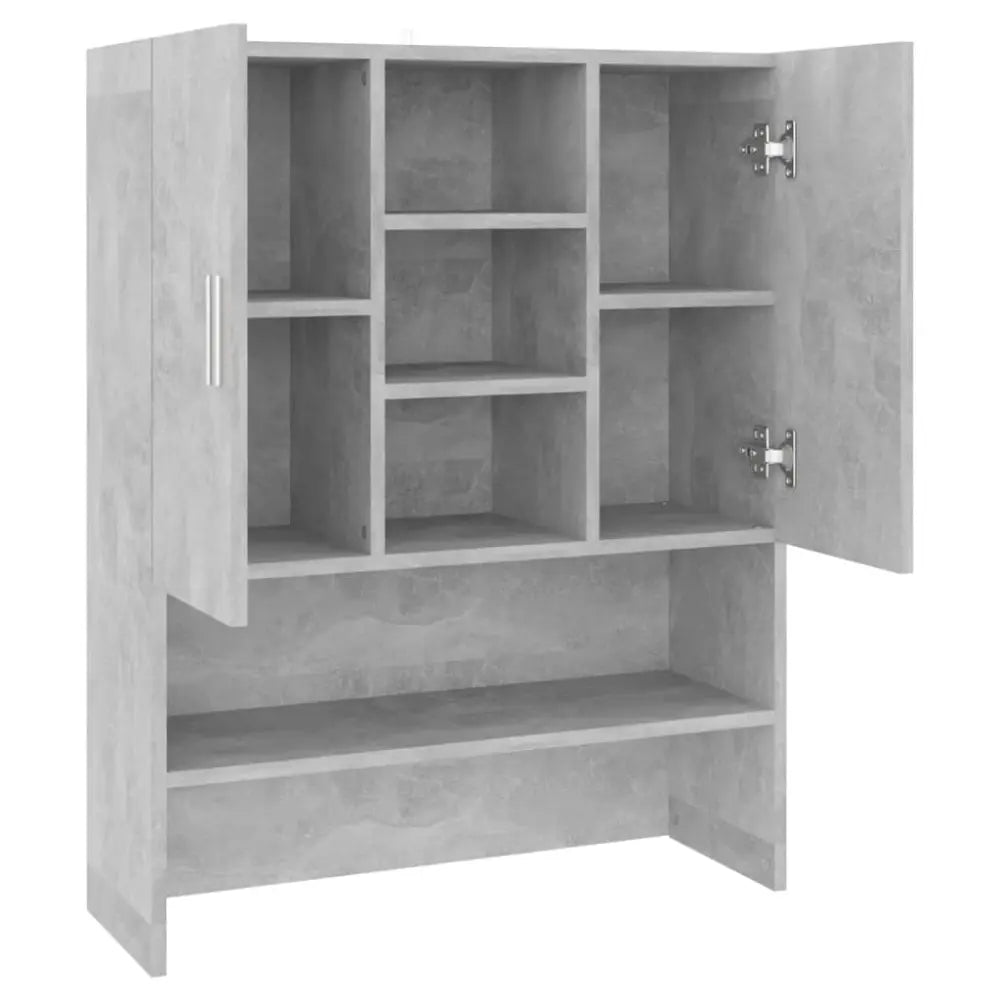 grijs opslag kast open deuren - Wasmachine boven kast 70,5x25,5x90 cm betongrijs