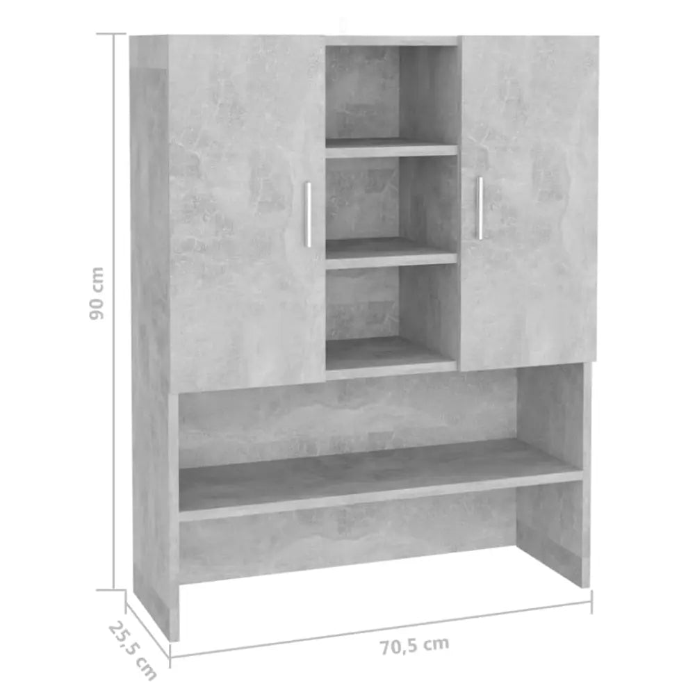 grijs kast planken - Wasmachine boven kast 70,5x25,5x90 cm betongrijs