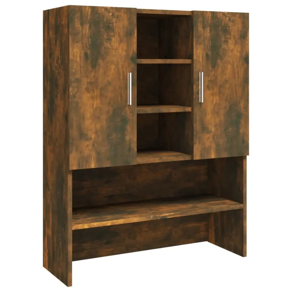 bruin houten opslag kast - Wasmachine boven kast 70,5x25,5x90 cm gerookt eikenkleurig