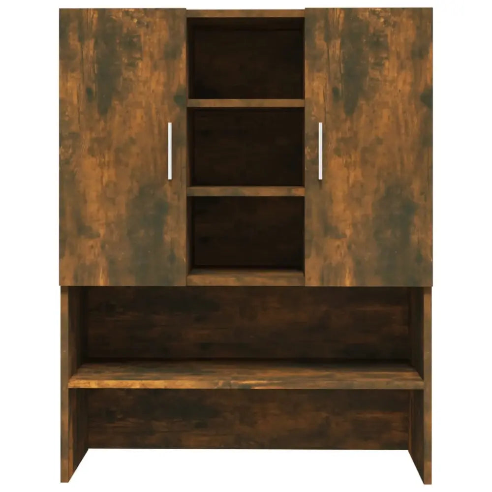 bruin houten opslag kast - Wasmachine boven kast 70,5x25,5x90 cm gerookt eikenkleurig
