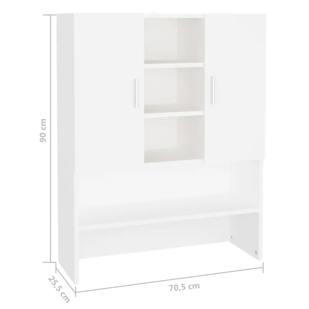 wit opslag kast afmetingen - Wasmachine boven kast 70,5x25,5x90 cm wit
