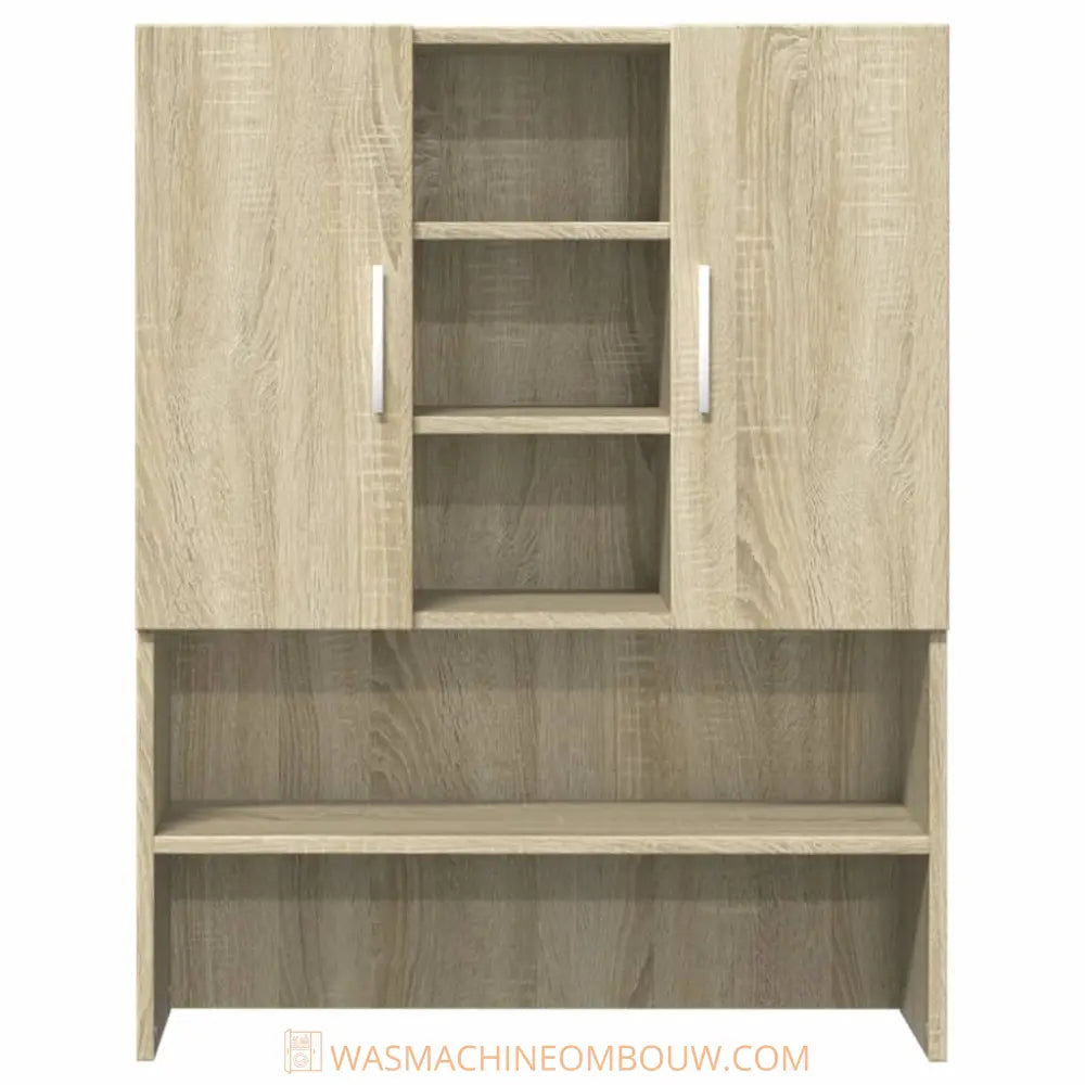 houten kast planken - Wasmachine en droger kast 2 st bewerkt hout sonoma eiken kleurig