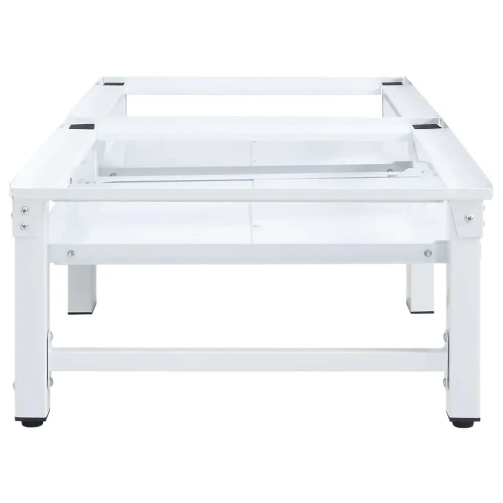 wit metaal tabel frame - Wasmachine en droger verhoger met uittrekbare schappen wit 124,5 x 61,5 x 33,5
