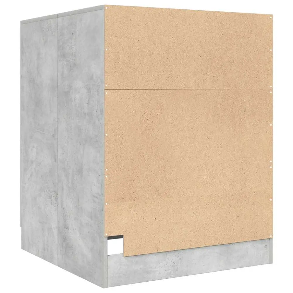 beton hout kast - Wasmachine kast 71x71,5x91,5 cm betongrijs
