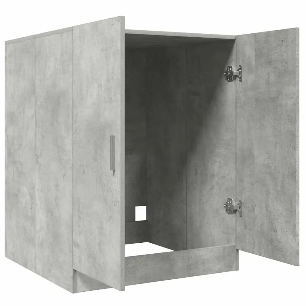 betonlook muur kast open deuren - Wasmachine kast 71x71,5x91,5 cm betongrijs