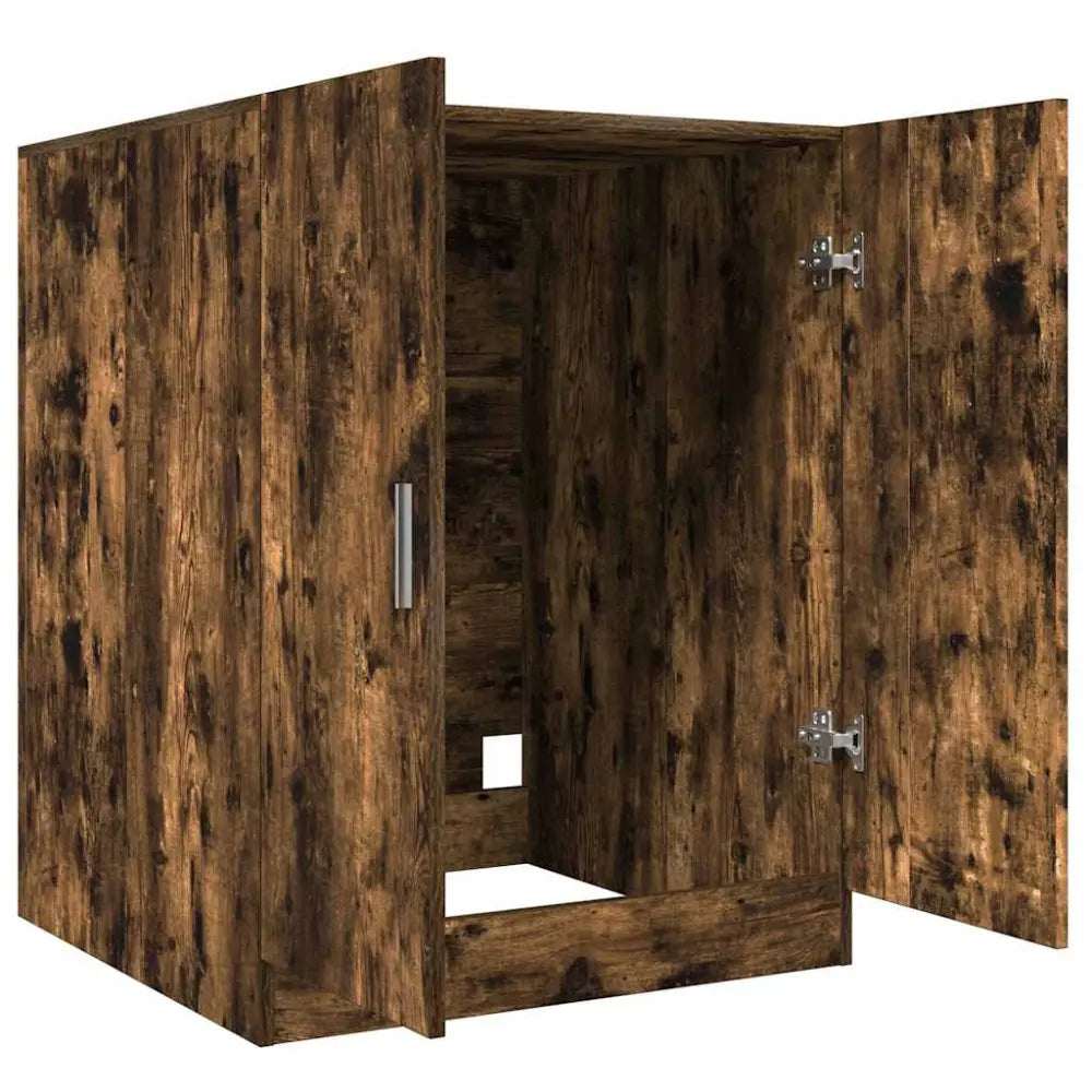 open rustieke stijl houten kast - Wasmachine kast 71x71,5x91,5 cm gerookt eikenkleurig