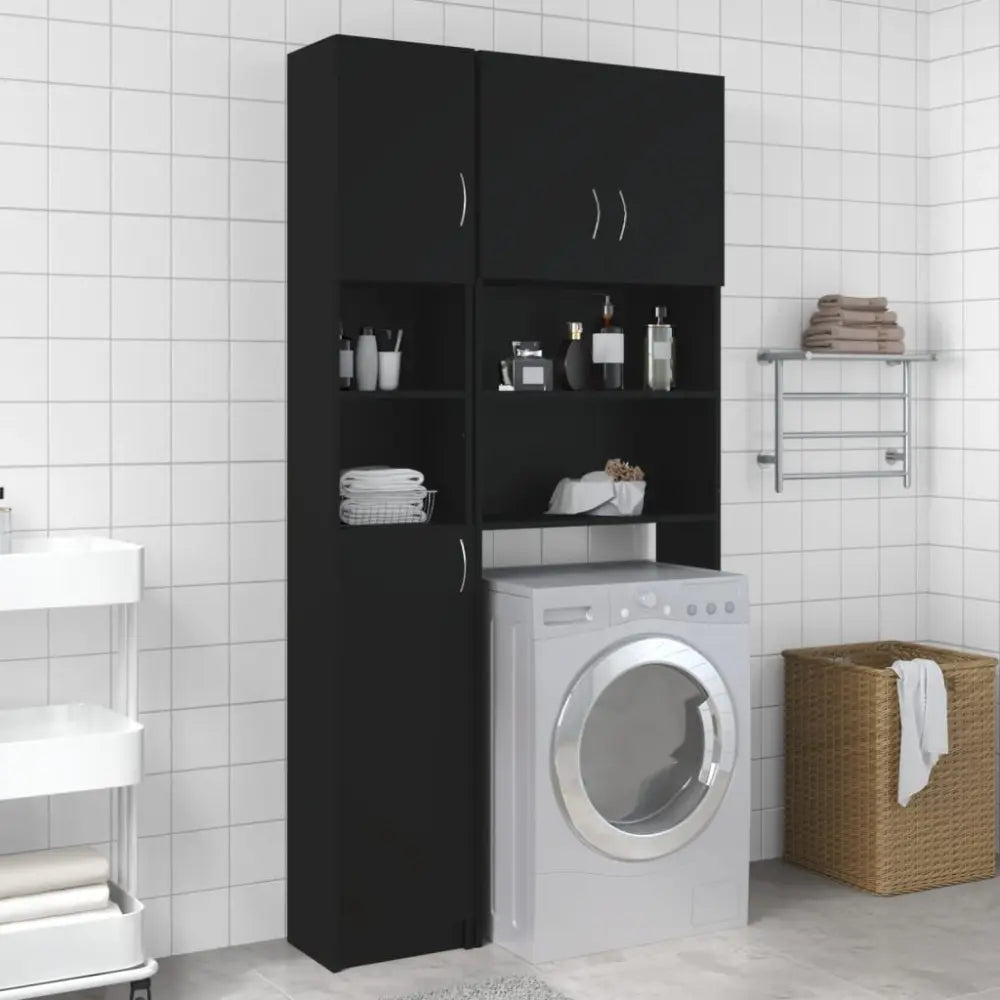 zwart opslag kast - Wasmachine kast groot zwart