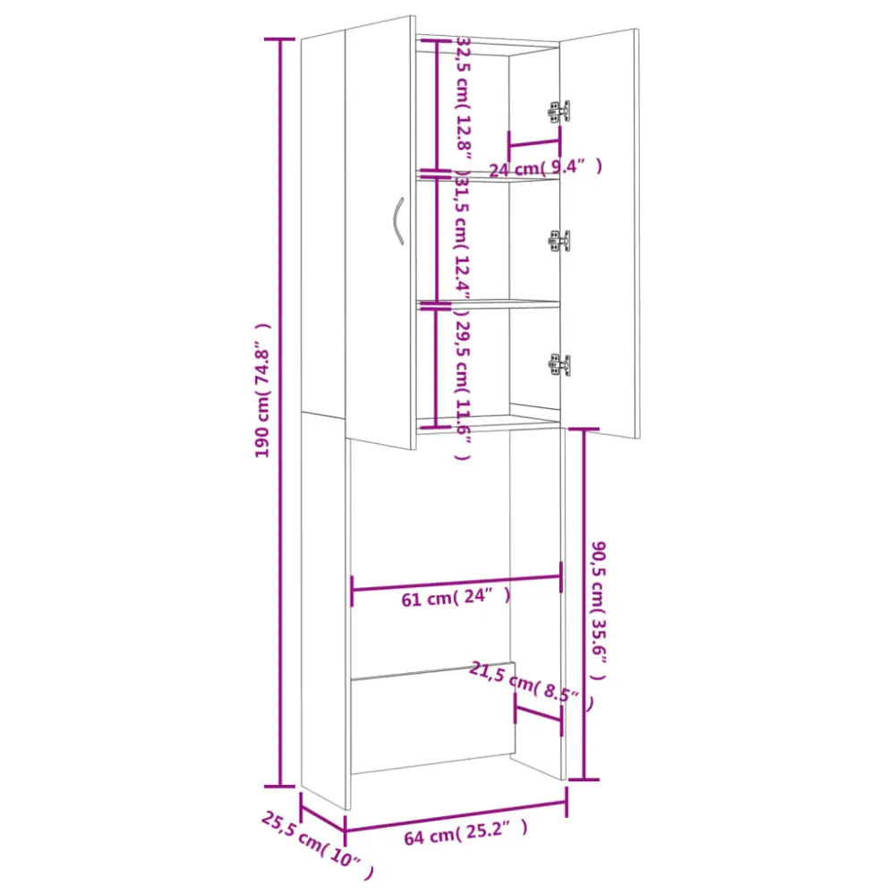 wit opslag kast afmetingen - Wasmachine kast met bovenkast wit
