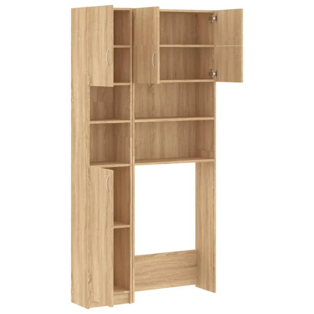 houten boekenkast kasten planken - Wasmachine kast met bovenkast zij kast eiken