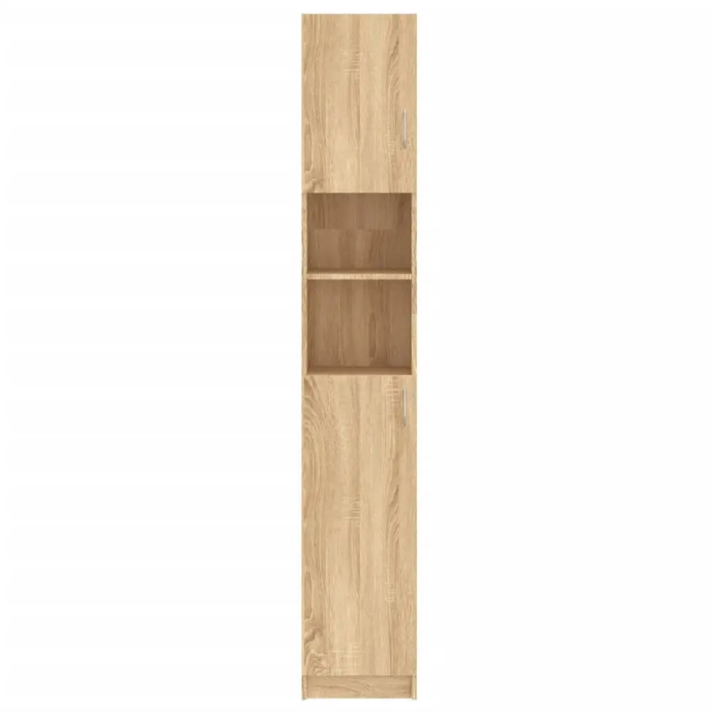 hoog licht-houtnerf kast open - Wasmachine kast met bovenkast zij kast eiken