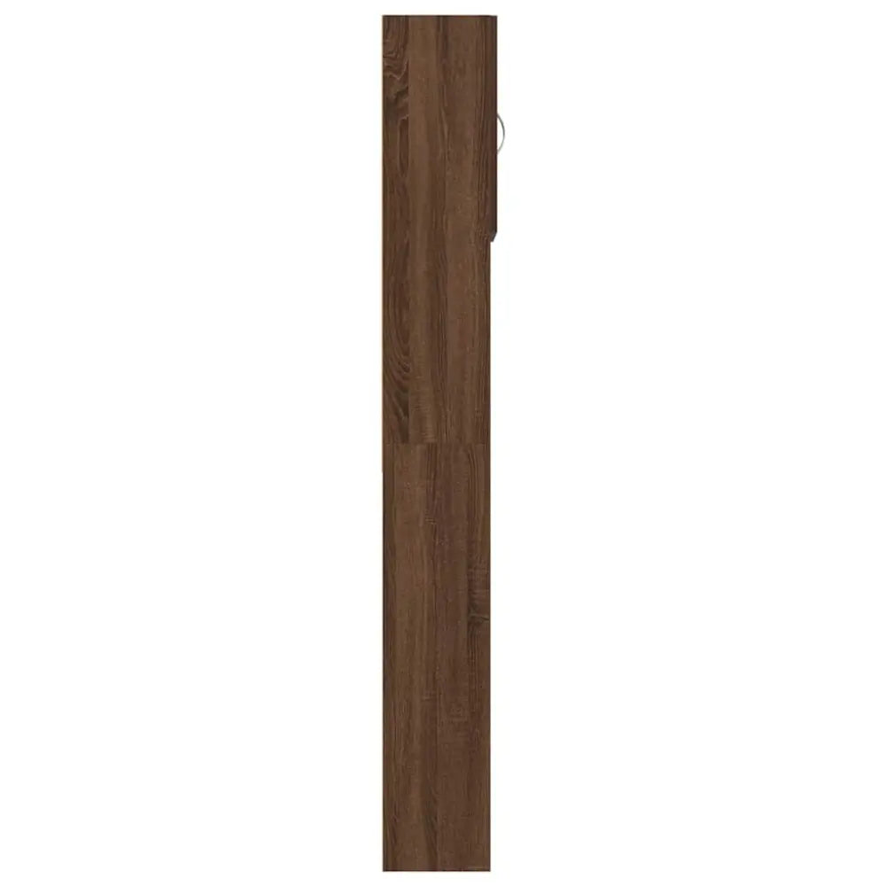 bruin houten kast - Wasmachine kast met deuren 64x24x190 cm bewerkt hout bruin eikenkleurig