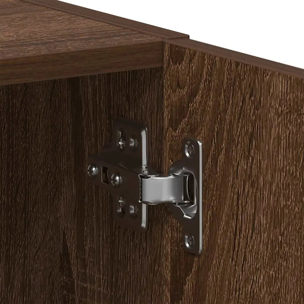 zilver kast scharnier - Wasmachine kast met deuren 64x24x190 cm bewerkt hout bruin eikenkleurig