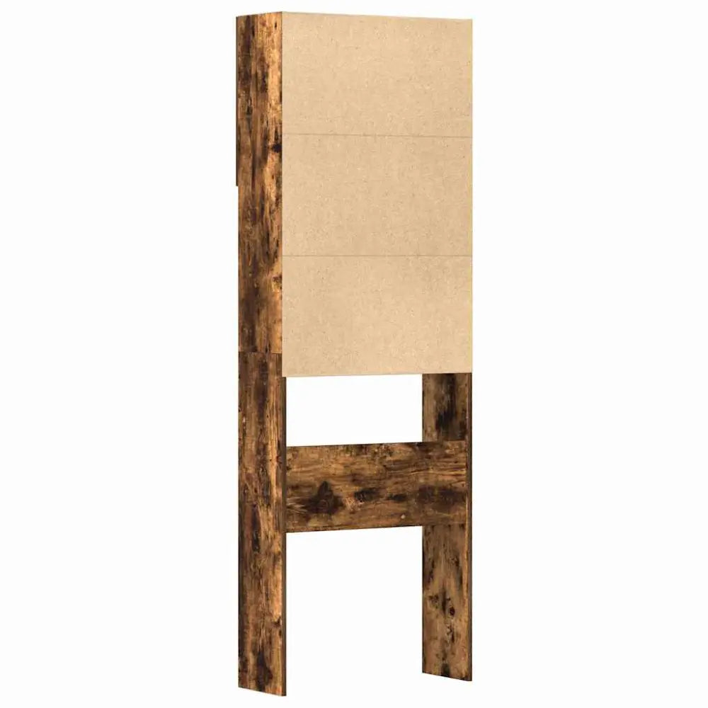 rustiek houten eenheid - Wasmachine kast met deuren 64x24x190 cm bewerkt hout gerookt eikenkleurig