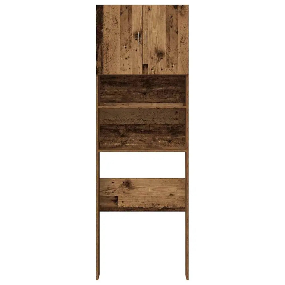 houten opslag eenheid - Wasmachine kast met deuren 64x24x190 cm bewerkt hout oud houtkleurig