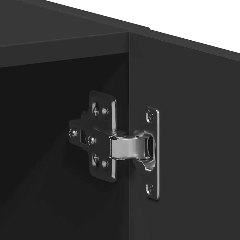 zilver kast scharnier - Wasmachine kast met deuren 64x24x190 cm bewerkt hout zwart