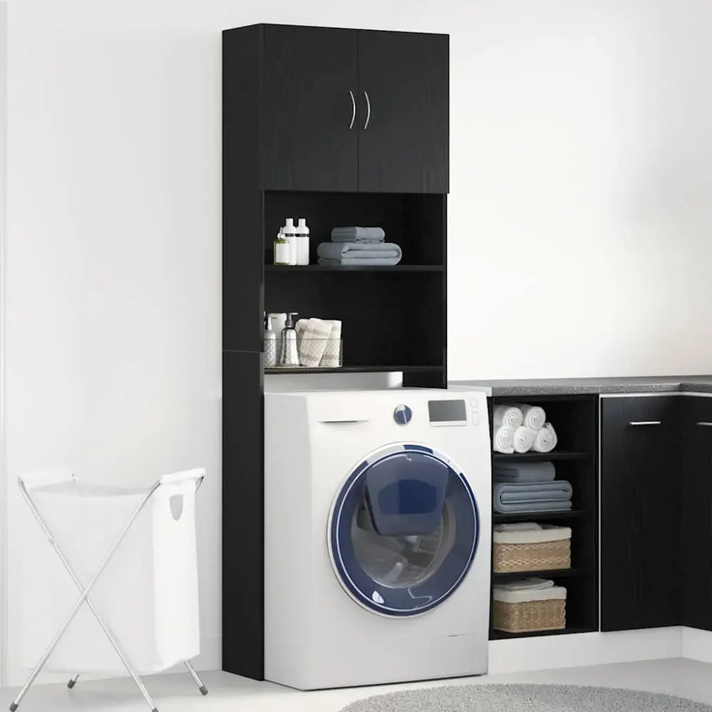 kamer zwart kasten machine - Wasmachine kast met deuren zwart eikenkleurig