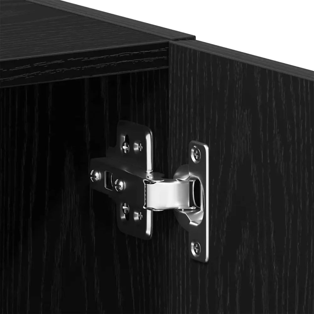 zilver kast scharnier - Wasmachine kast met deuren zwart eikenkleurig