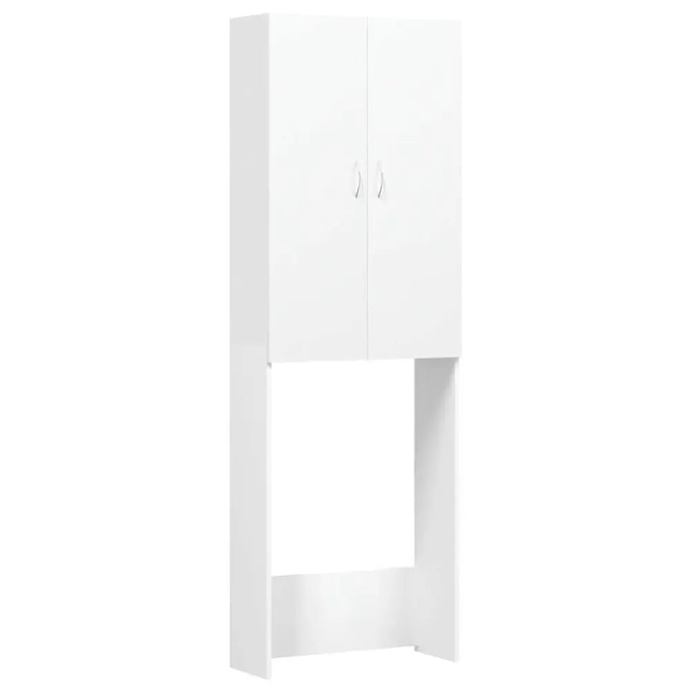 wit boven het toilet kast - Wasmachine kast met opberg vak en deuren 64x25,5x190 cm wit