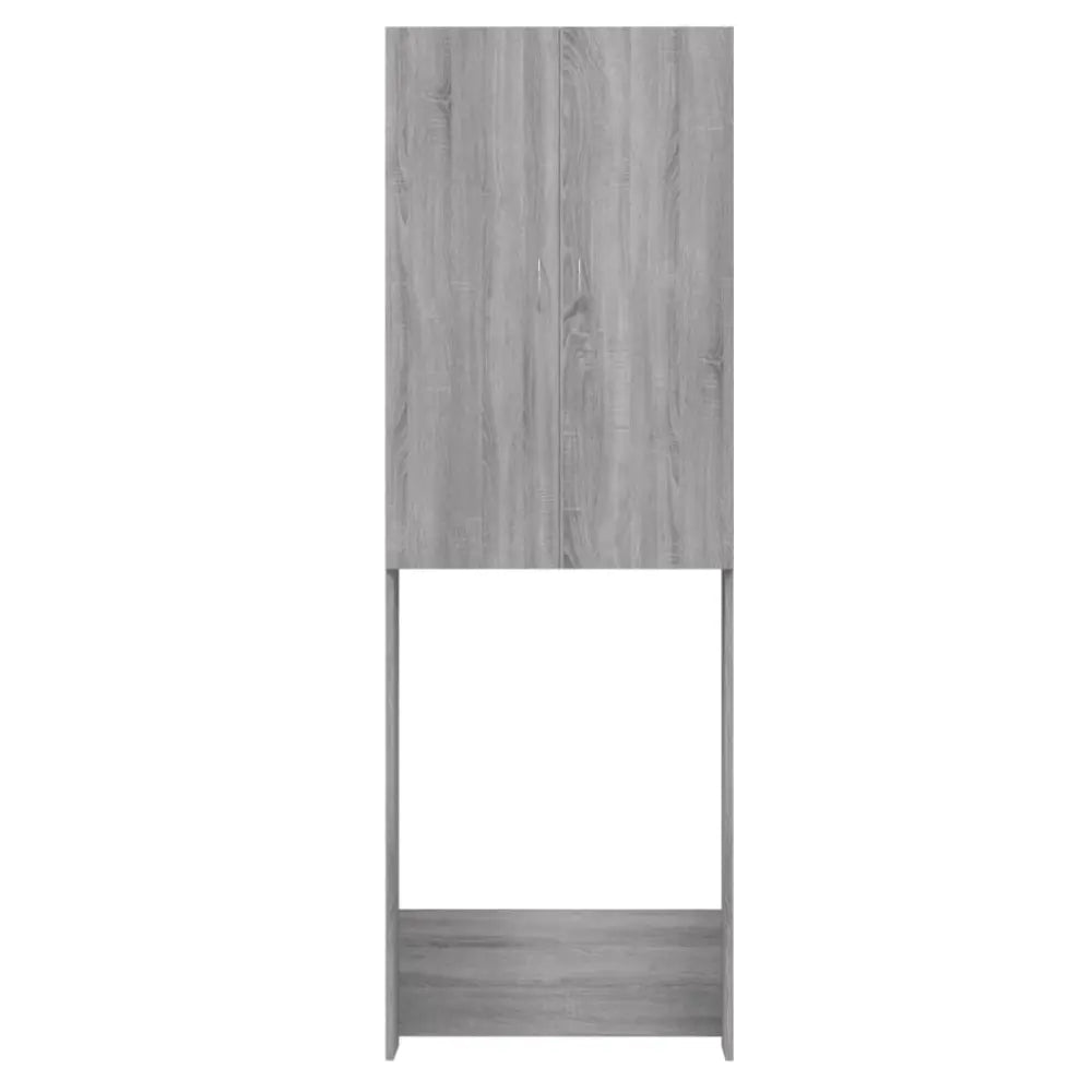 grijs houtnerf kast open schap - Wasmachine kast met opberg vak en deuren grijs sonoma eikenkleurig
