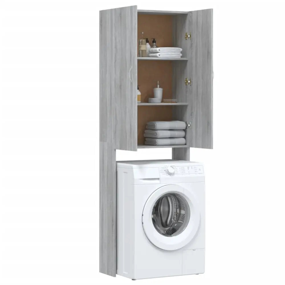 machine overhead opslag kast - Wasmachine kast met opberg vak en deuren grijs sonoma eikenkleurig