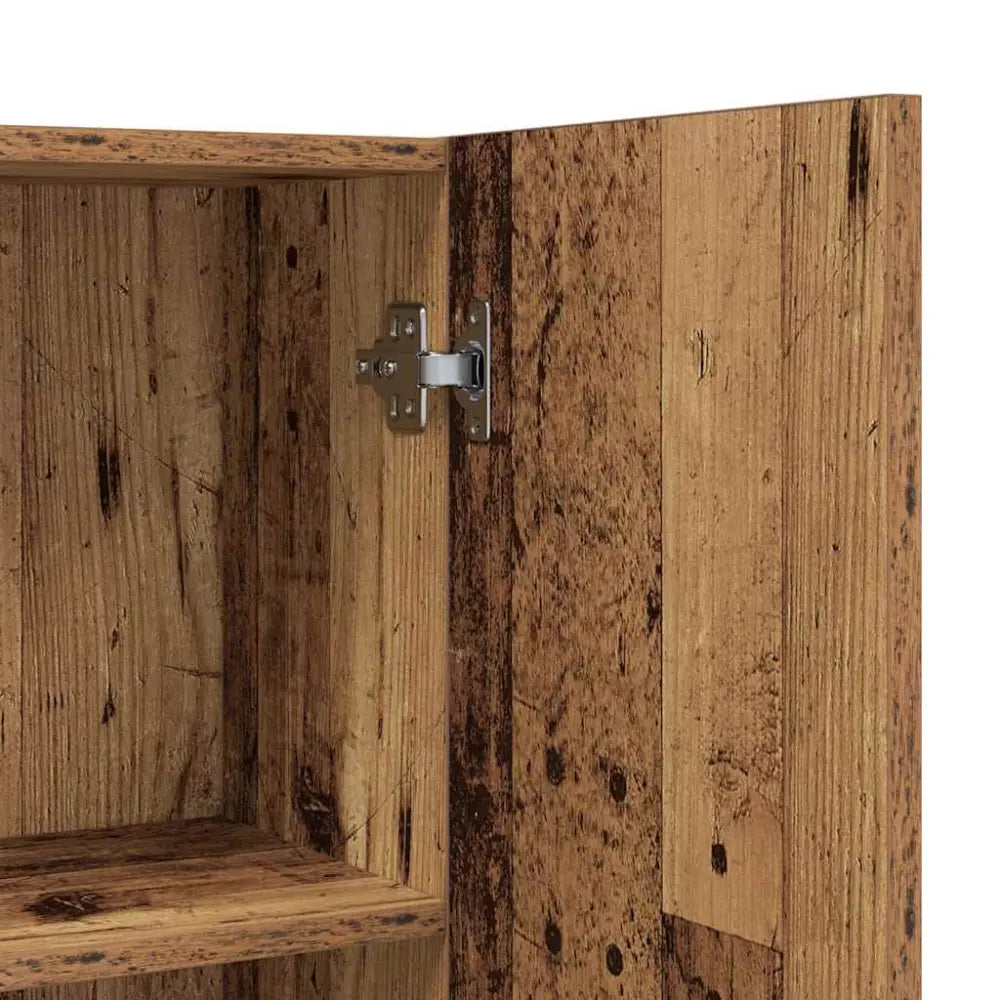 houten kast interieur scharnier - Wasmachine kast met opberg vak en deuren oud houtkleurig