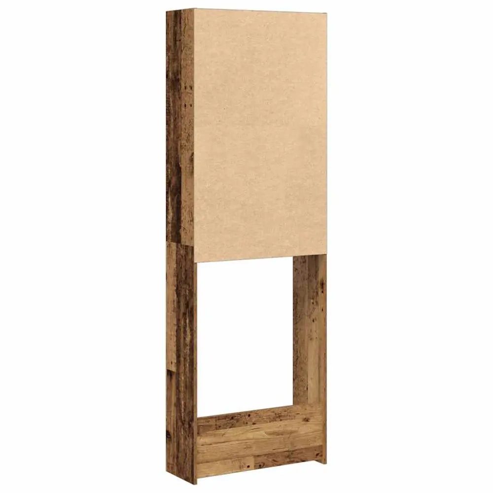 rustiek houten kast frame - Wasmachine kast met vakken 64x24x190 cm oud houtkleurig