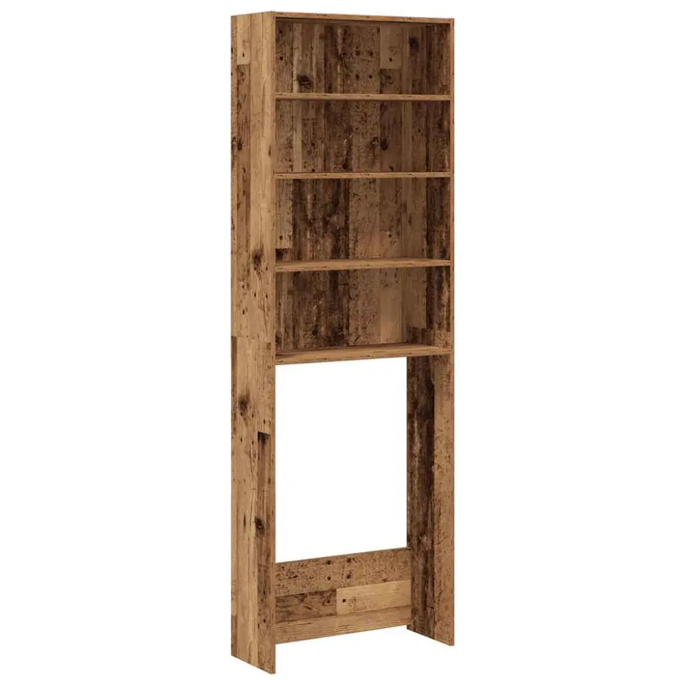 houten eenheid - Wasmachine kast met vakken 64x24x190 cm oud houtkleurig