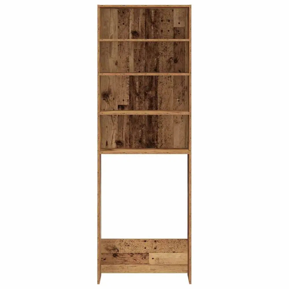 houten eenheid - Wasmachine kast met vakken 64x24x190 cm oud houtkleurig