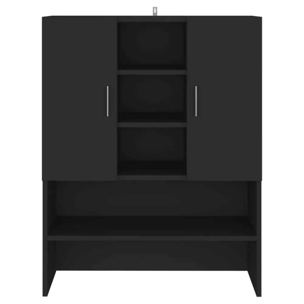 zwart opslag kast - wasmachine kast ombouw met deuren zwart