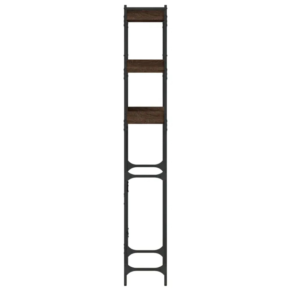 hoog smal met donkere monturen eenheid - Wasmachine kast rek op berg vak boven bewerkt hout bruin eikenkleur