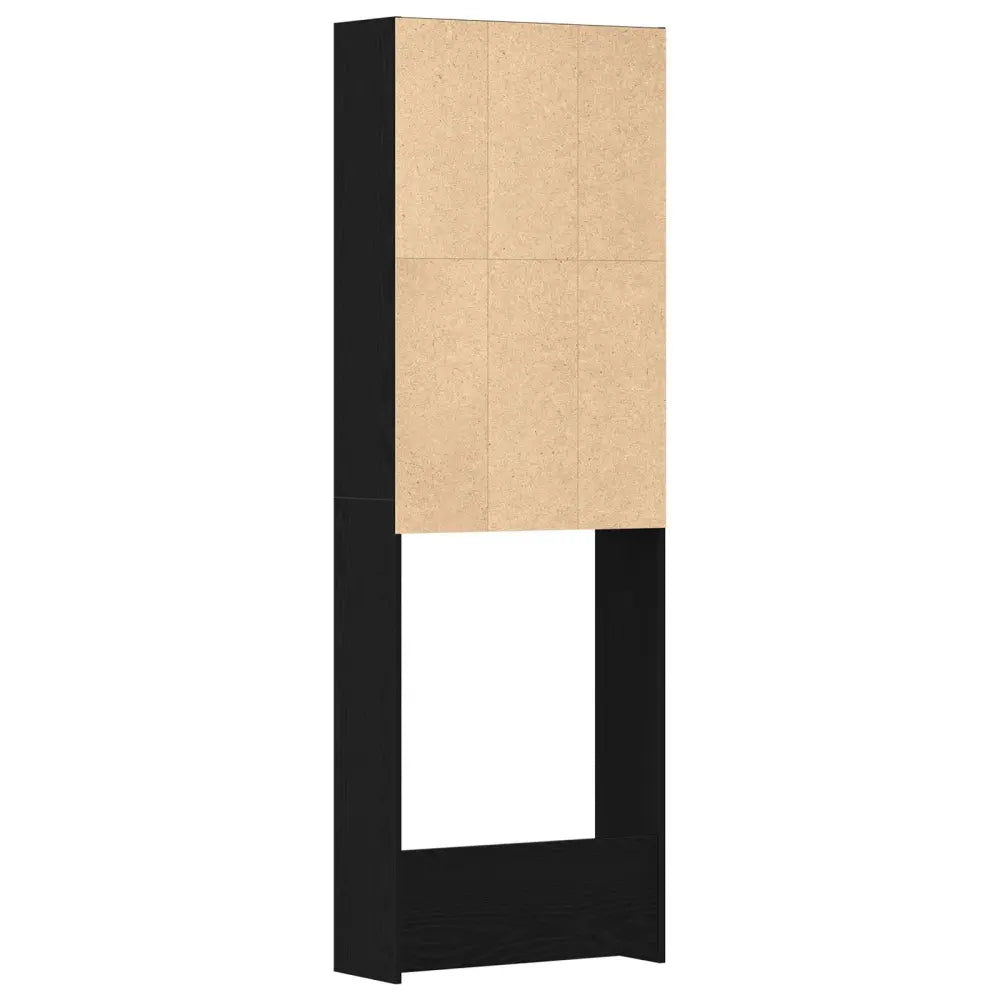 zwart beige eenheid - Wasmachine Kast Zwart Eiken 64x24x190 cm Composiet Hout