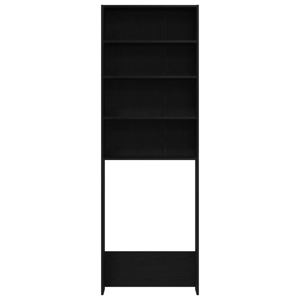 zwart eenheid - Wasmachine Kast Zwart Eiken 64x24x190 cm Composiet Hout