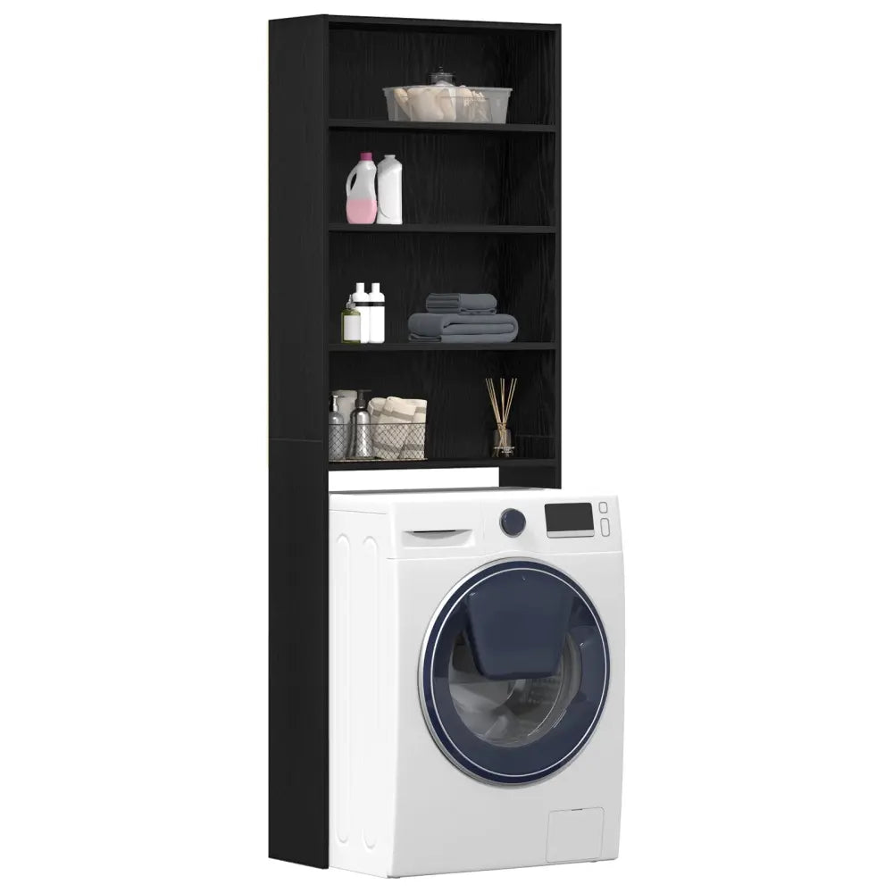 machine overhead - Wasmachine Kast Zwart Eiken 64x24x190 cm Composiet Hout