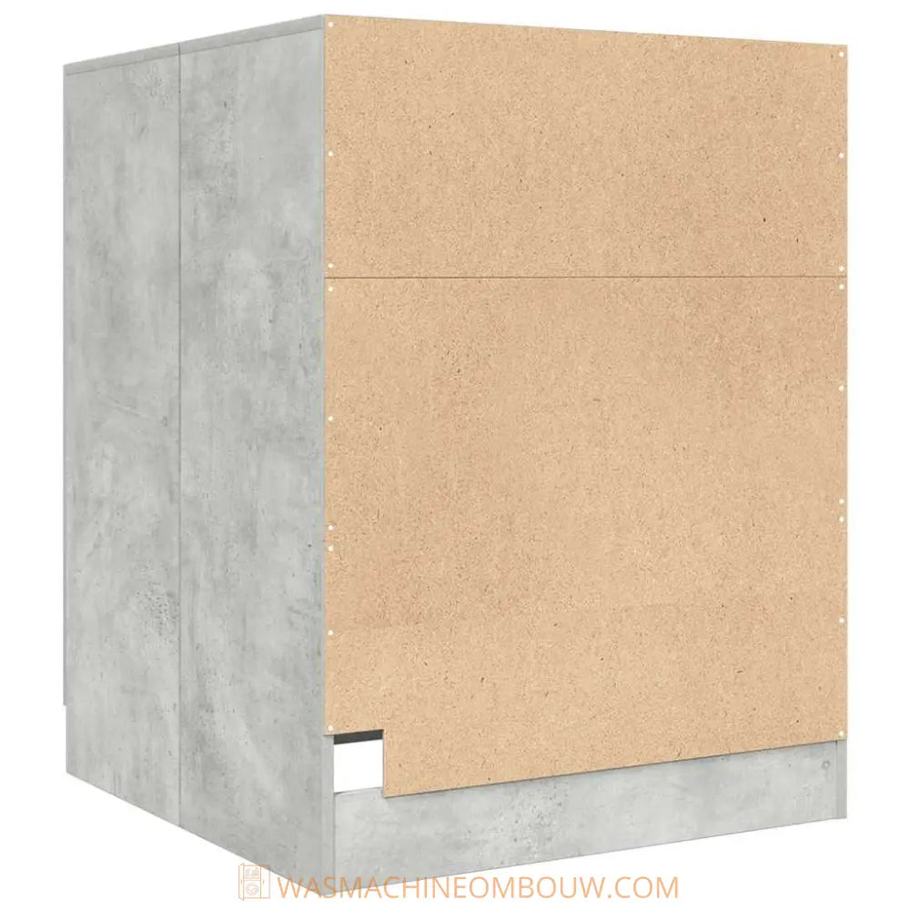 beton hout kast - Wasmachine ombouw beton grijs
