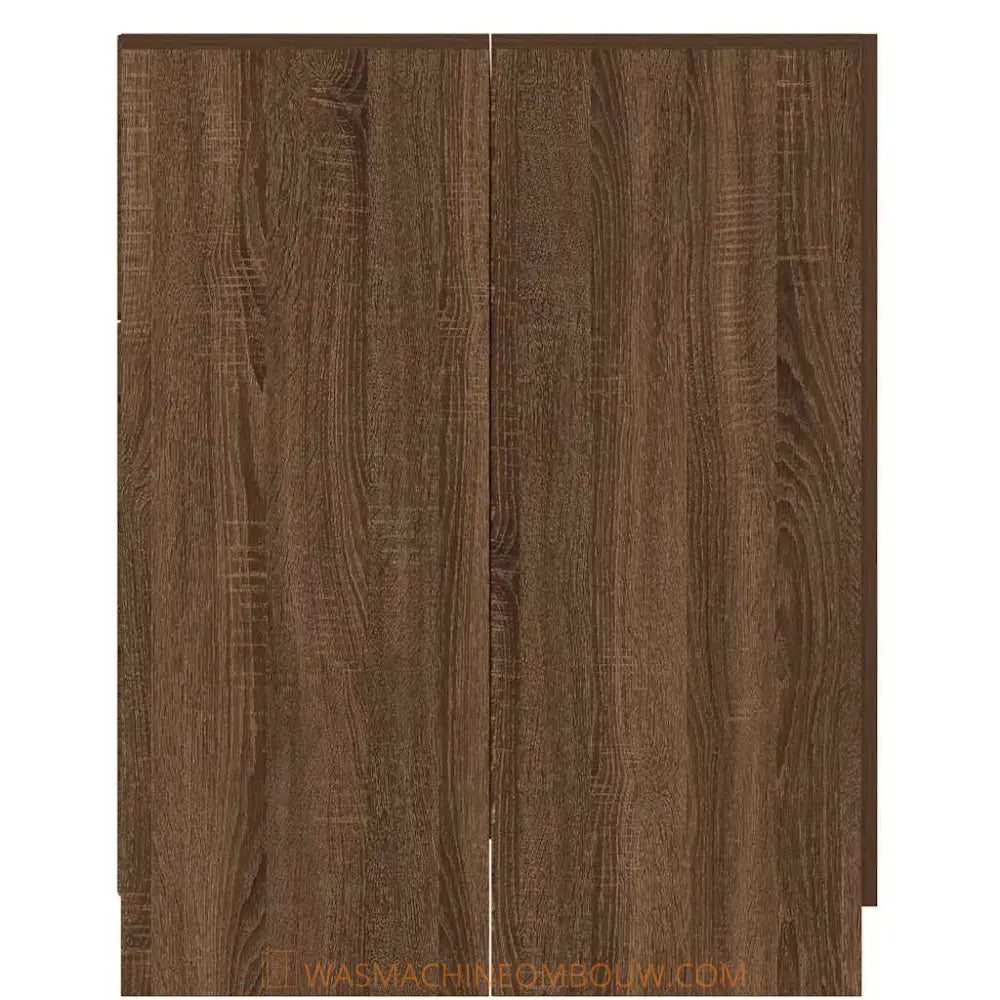 houten kast deuren - Wasmachine ombouw bruin eiken