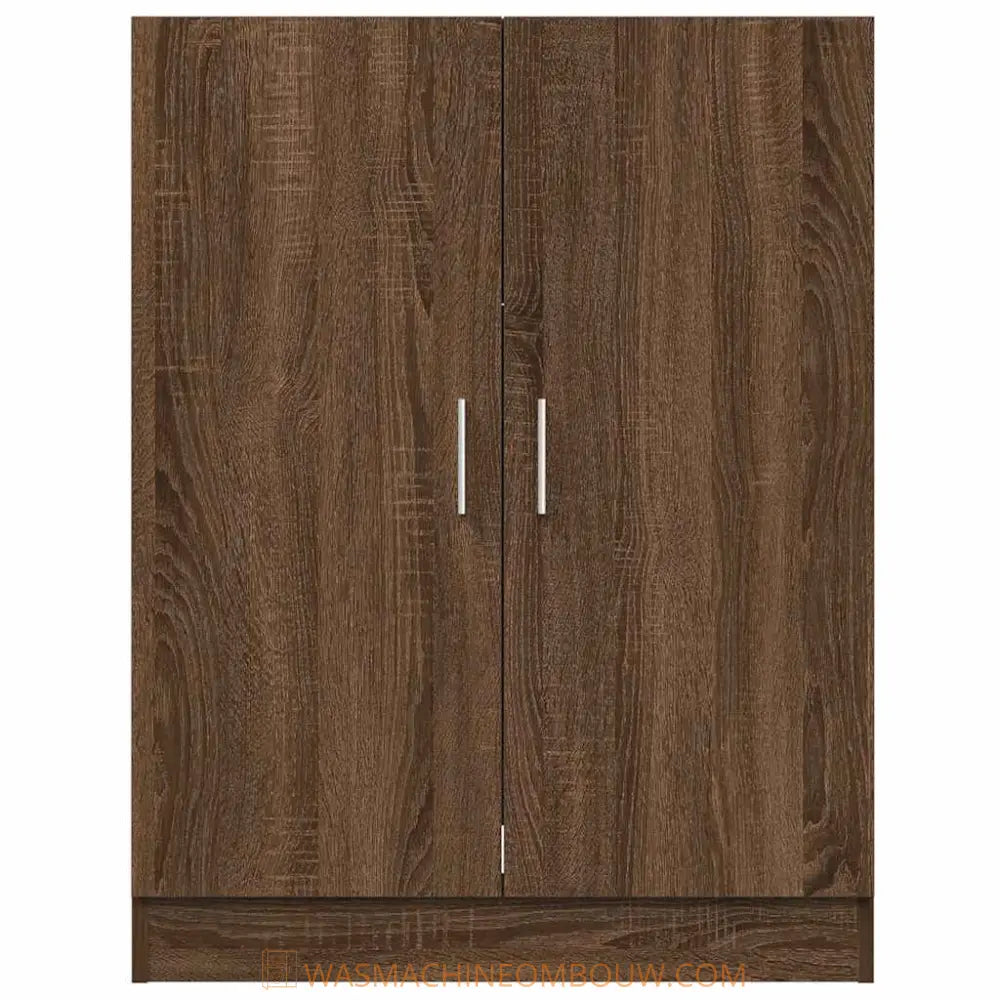 houten tweedeurs kast - Wasmachine ombouw bruin eiken