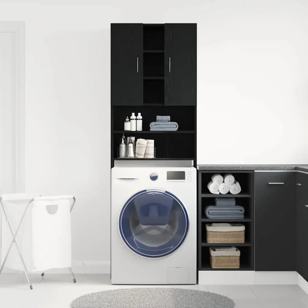 kamer setup - Wasmachine ombouw kast zwart