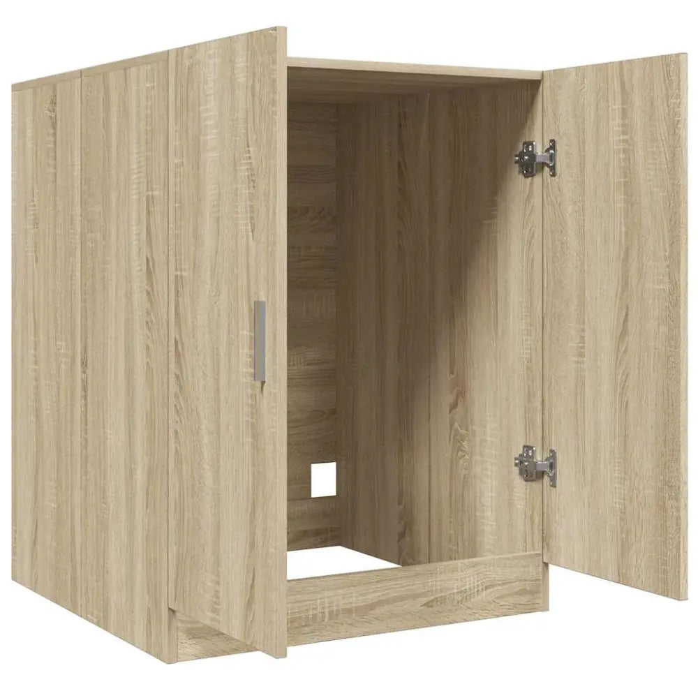 open licht-hout kast - Wasmachine ombouw kleur eiken