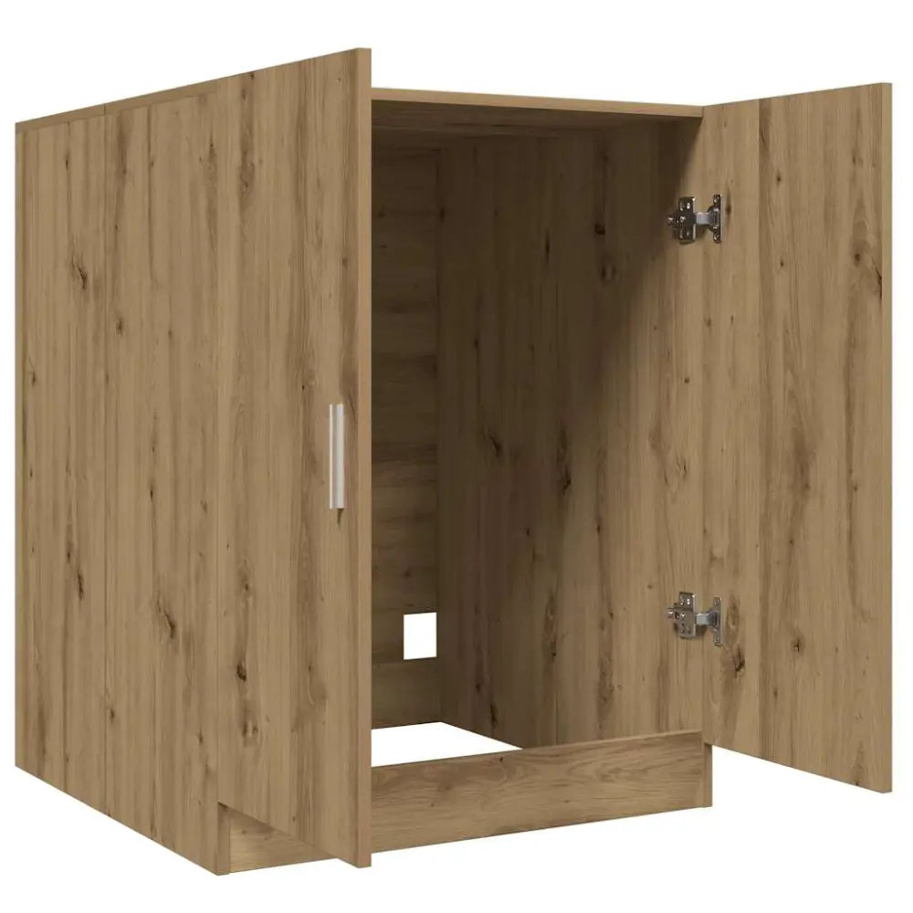 open houten kast - wasmachine ombouw kleur licht eiken