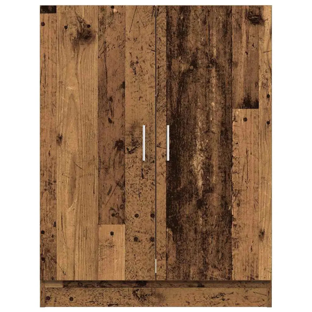 houten kast twee deuren - Wasmachine ombouw kleur oud hout