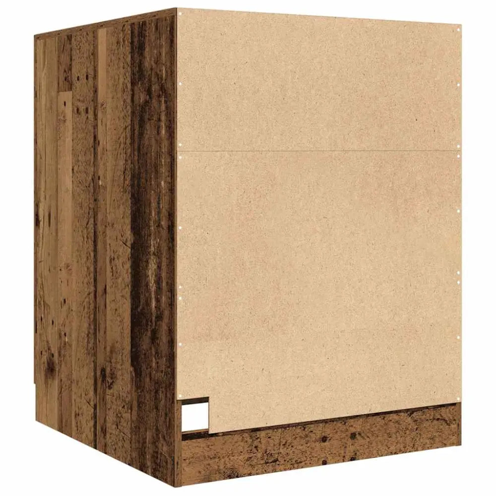 houten kast lichtgekleurd paneel - Wasmachine ombouw kleur oud hout