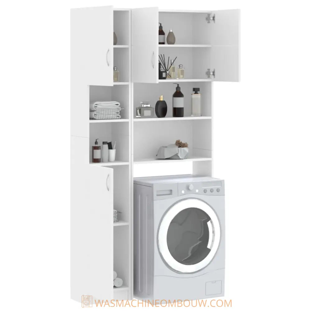 wit kamer opslag kast machine - Wasmachine ombouw set bewerkt hout wit